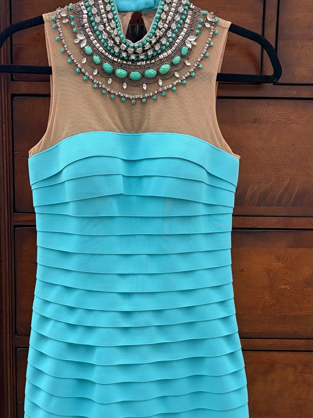 Sherri Hill Dress Style No. 32080 in Aqua- size 2. Beautiful! Great condition!💎 - Picture 4 of 8